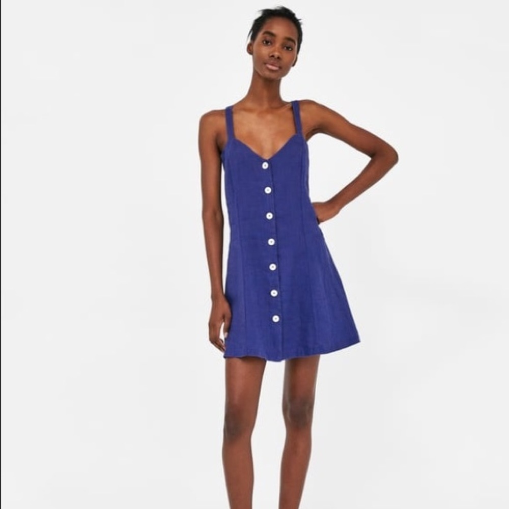 ZARA Strappy Linen Dress